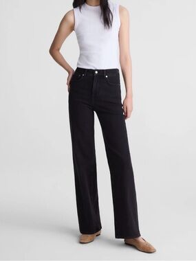 Madewell Black High-Rise Wide Leg Jeans - Professionally Hemmed to 29”